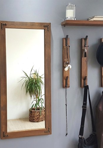 NORDVÄRK V109 entrést, m. 1 spejl, 3 knagerkker, 1 hylde - valnddefarvet fyrretr