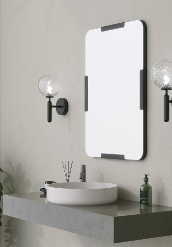 NORDVÄRK Code dekorativt speil, svart