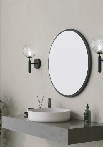 NORDVÄRK Yuvarlak dekorativt speil, svart