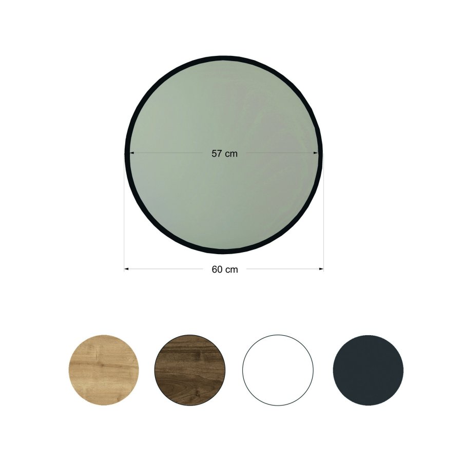 NORDVÄRK Yuvarlak dekorativt speil, svart