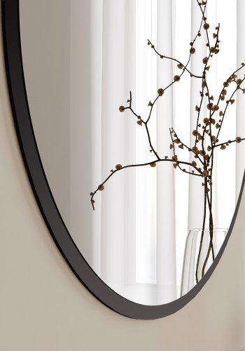 NORDVÄRK Yuvarlak dekorativt speil, svart