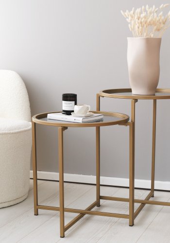 NORDVRK S406 Sofabordsett, gull Smoke