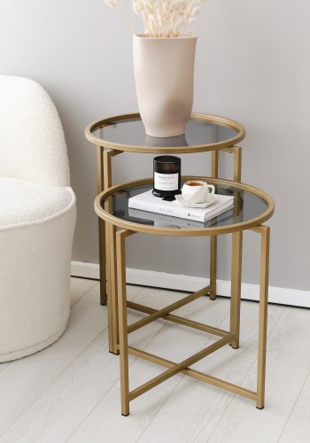 NORDVRK S406 Sofabordsett, gull Smoke