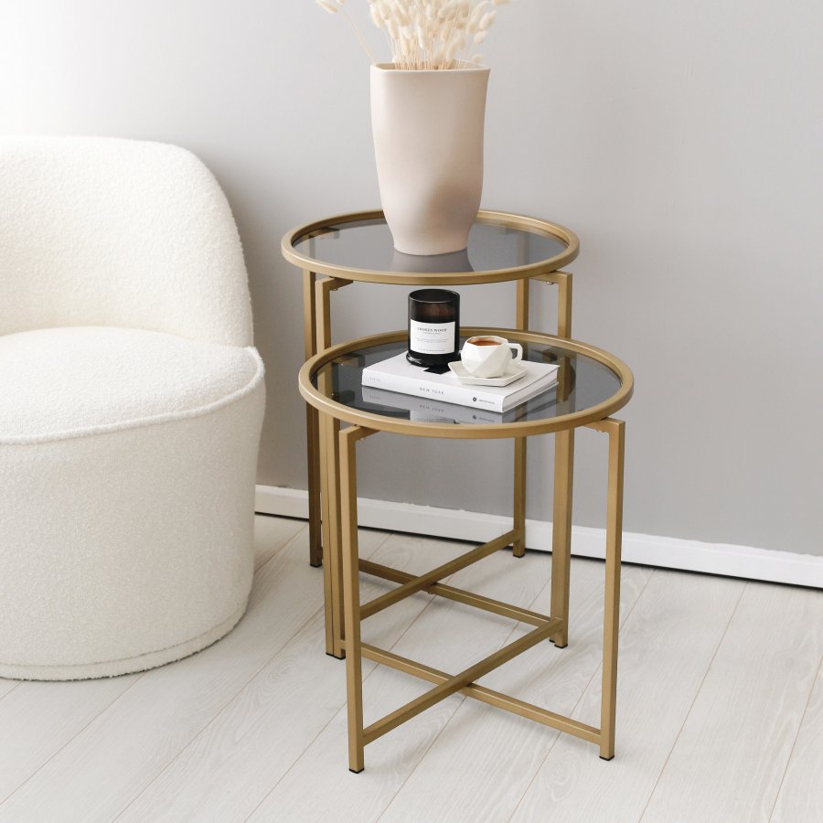 NORDVRK S406 Sofabordsett, gull Smoke