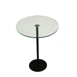 NORDVÄRK Social sofabord, rund - glas og sort metal (40)