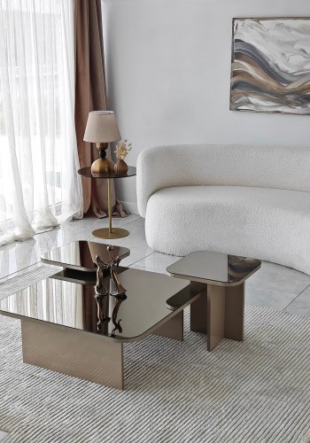 NORDVRK Jazz sofabord - beige bronze melamin (st med 3)