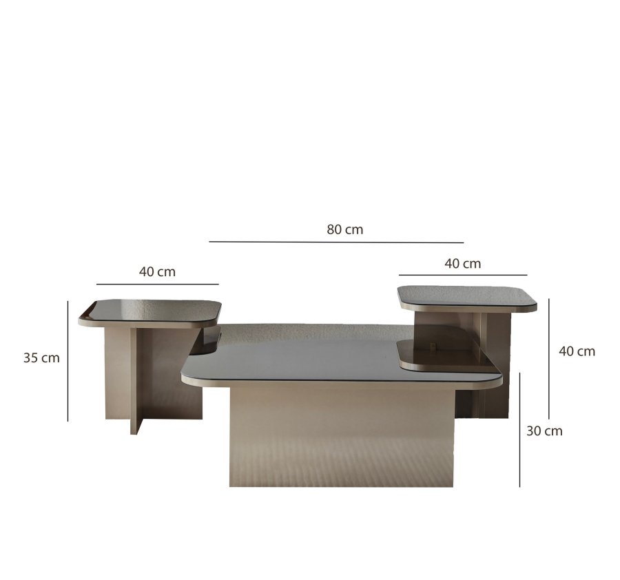 NORDVRK Jazz sofabord - beige bronze melamin (st med 3)