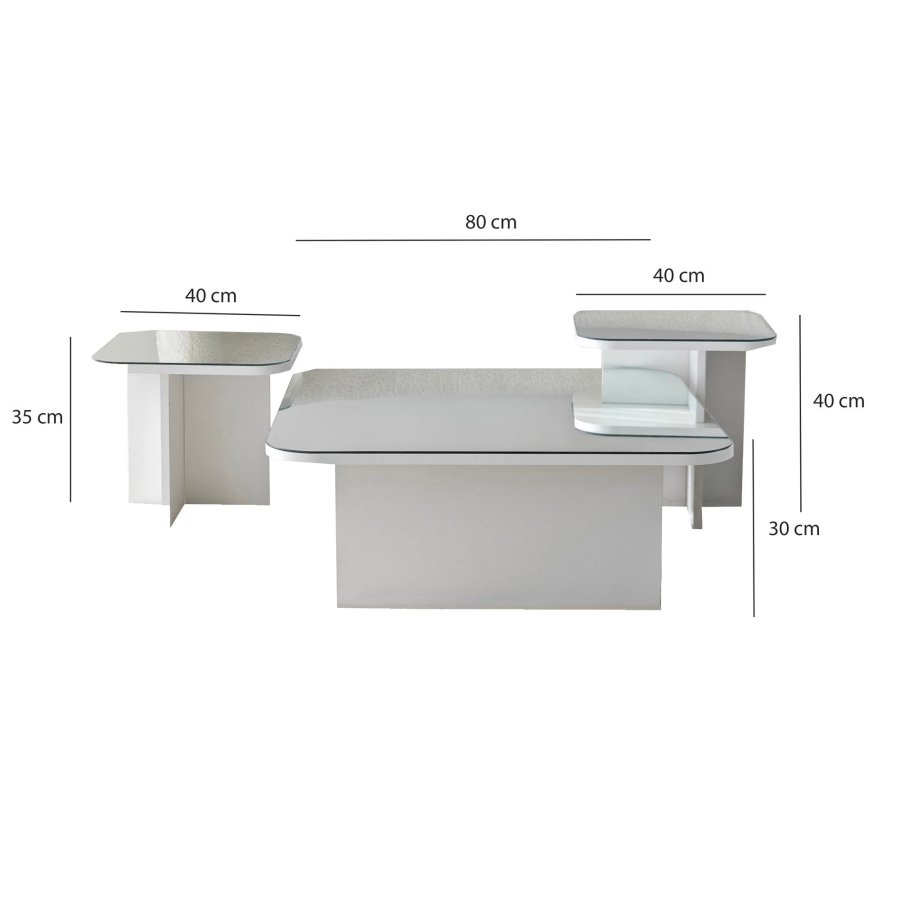 NORDVRK Jazz sofabordsett, hvit