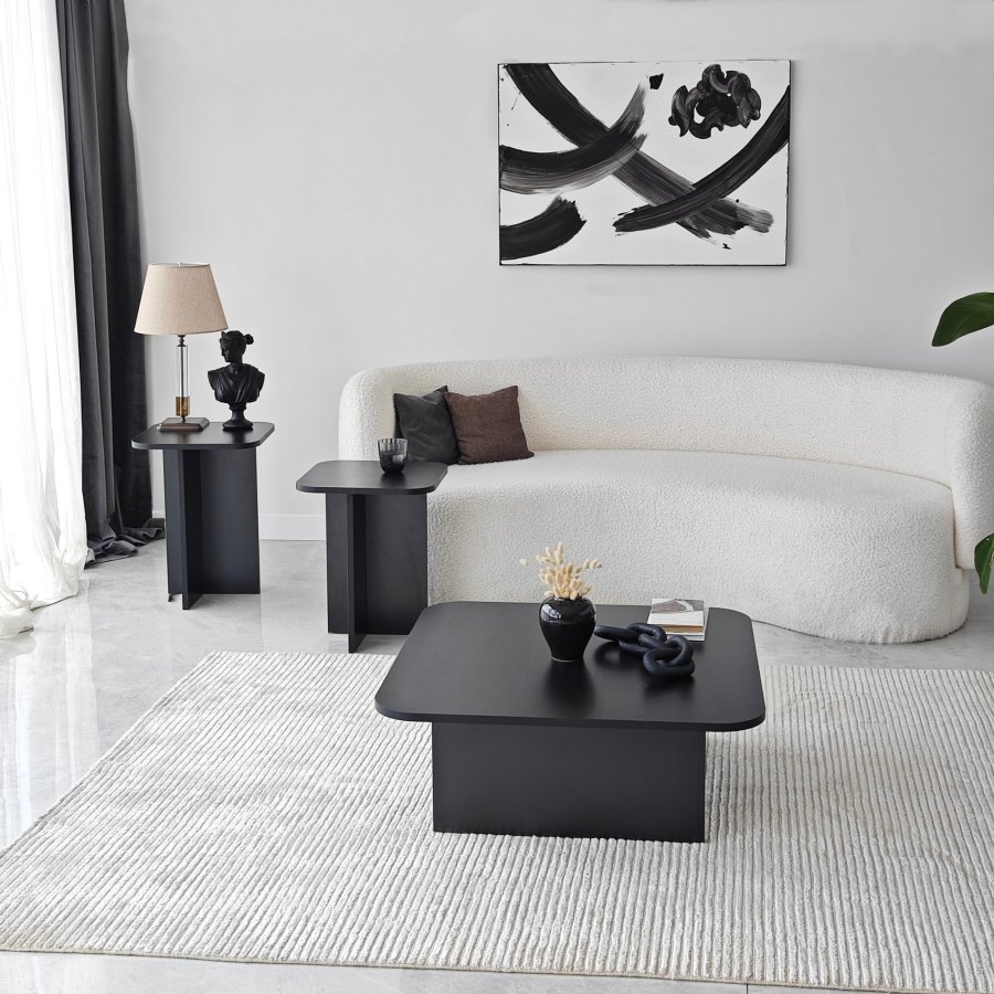 NORDVÄRK Blues salongbordsett, sort