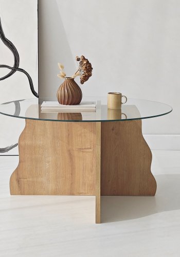 NORDV�RK Fj�ril - Safir Ek, Transparent Soffbord