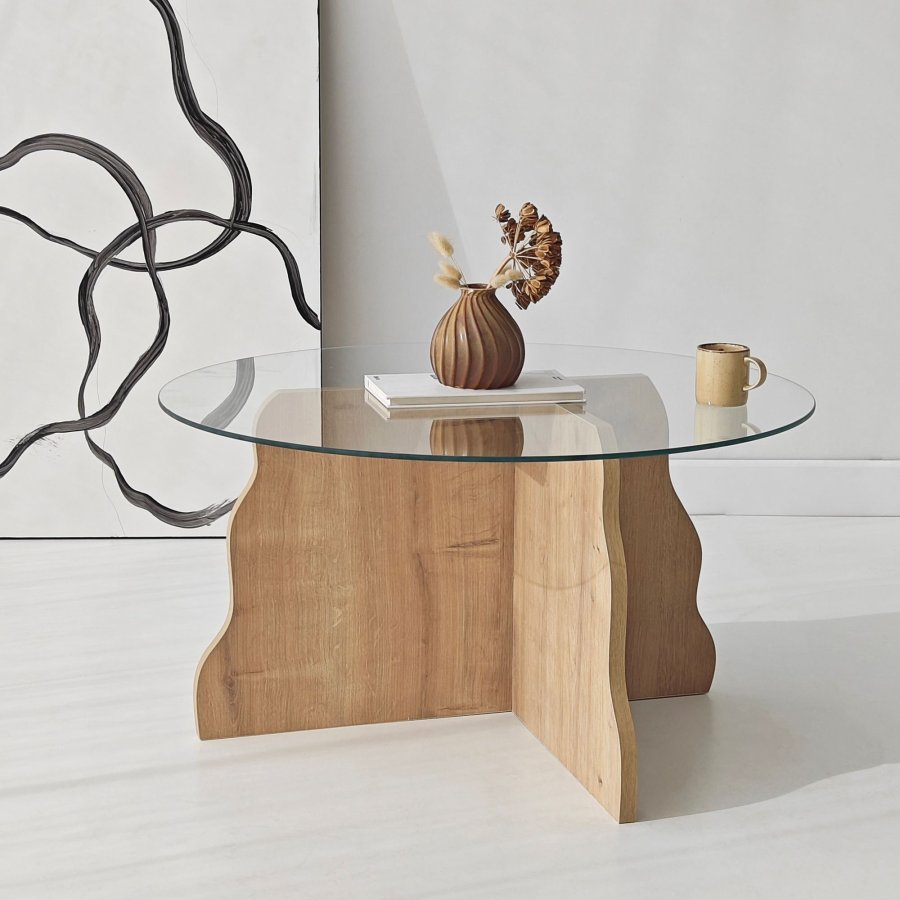 NORDV�RK Fj�ril - Safir Ek, Transparent Soffbord