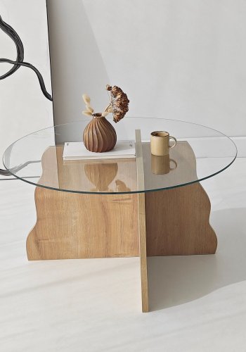 NORDV�RK Fj�ril - Safir Ek, Transparent Soffbord