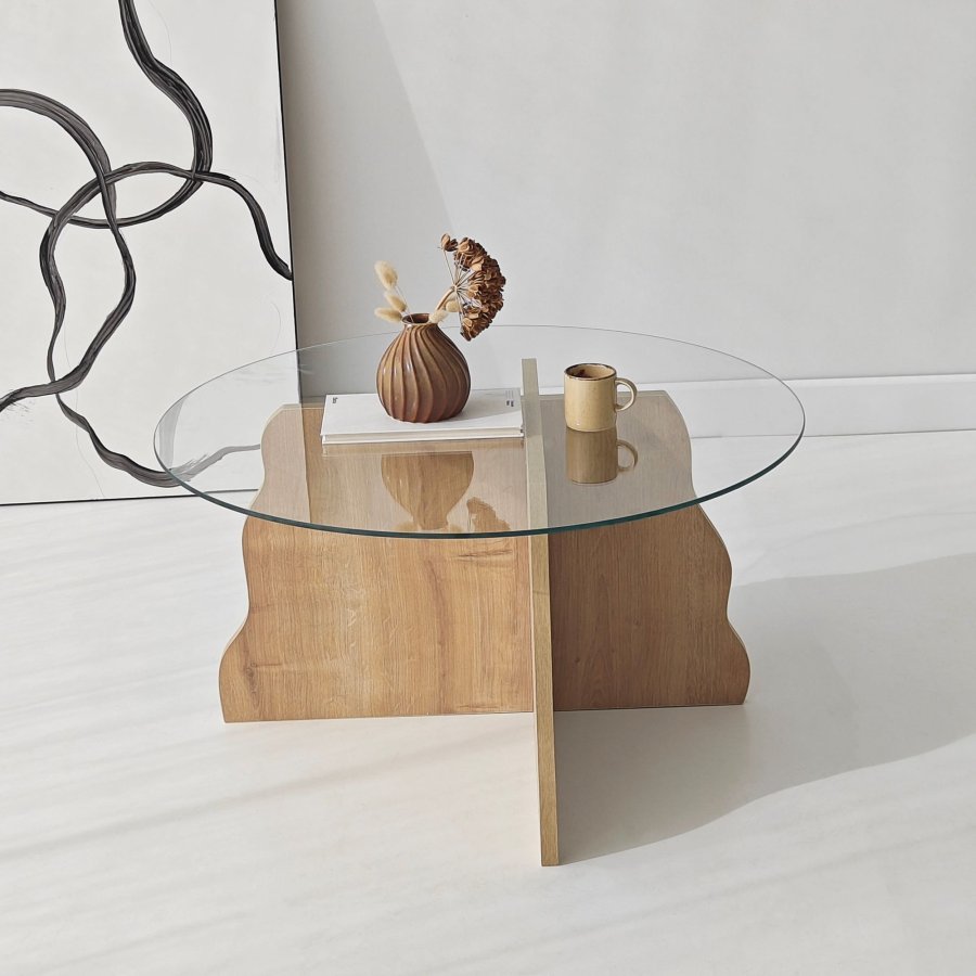 NORDV�RK Fj�ril - Safir Ek, Transparent Soffbord