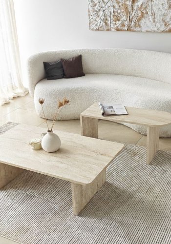 NORDV�RK Paris - Bronse, travertin sofabordsett