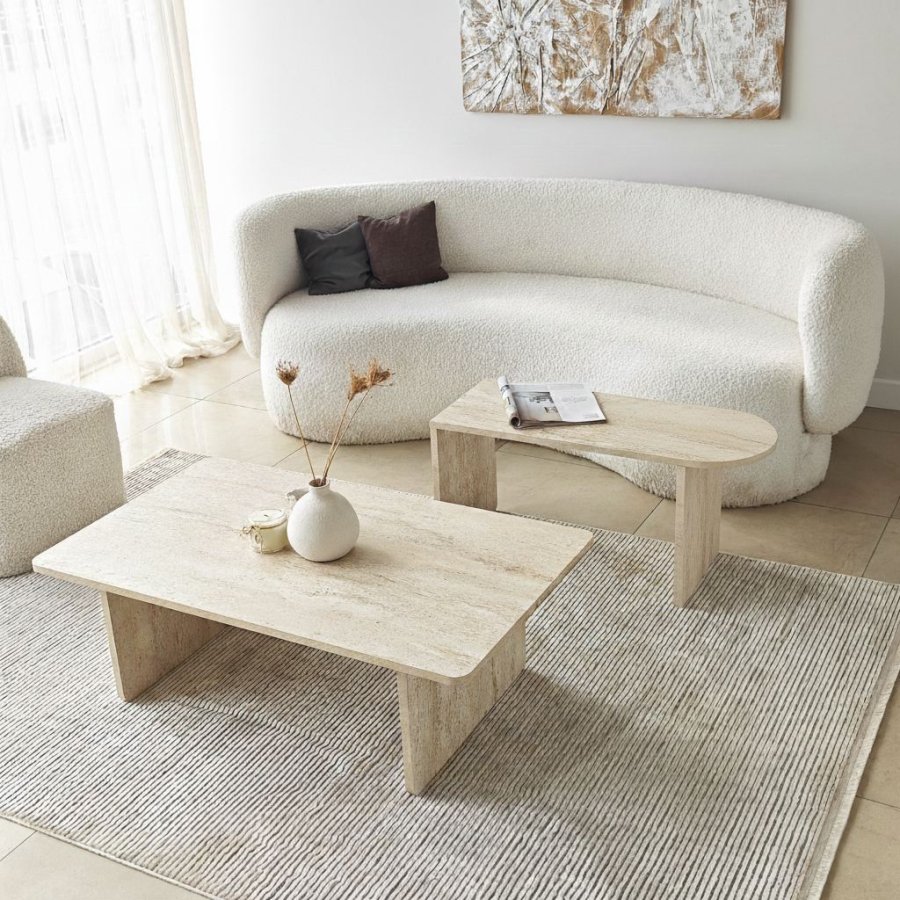 NORDV�RK Paris - Bronse, travertin sofabordsett