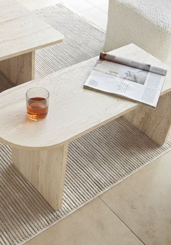 NORDV�RK Paris - Bronse, travertin sofabordsett