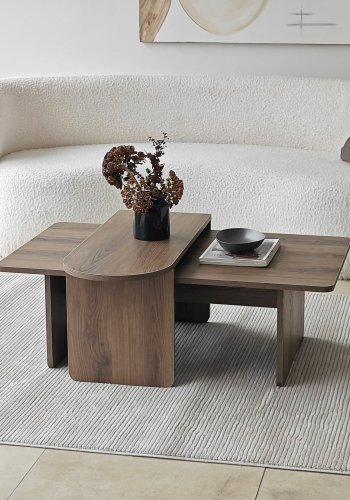 NORDV�RK Paris - salongbordsett i bronse, valn�tt