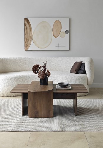 NORDV�RK Paris - salongbordsett i bronse, valn�tt