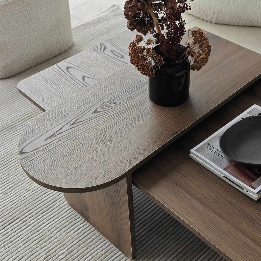 NORDV�RK Paris - salongbordsett i bronse, valn�tt