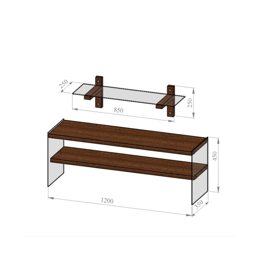 NORDVRK TV104 TV Unit, Walnut
