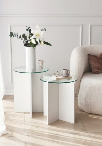 NORDVRK Hekkebord for liljer (2 stk), hvit