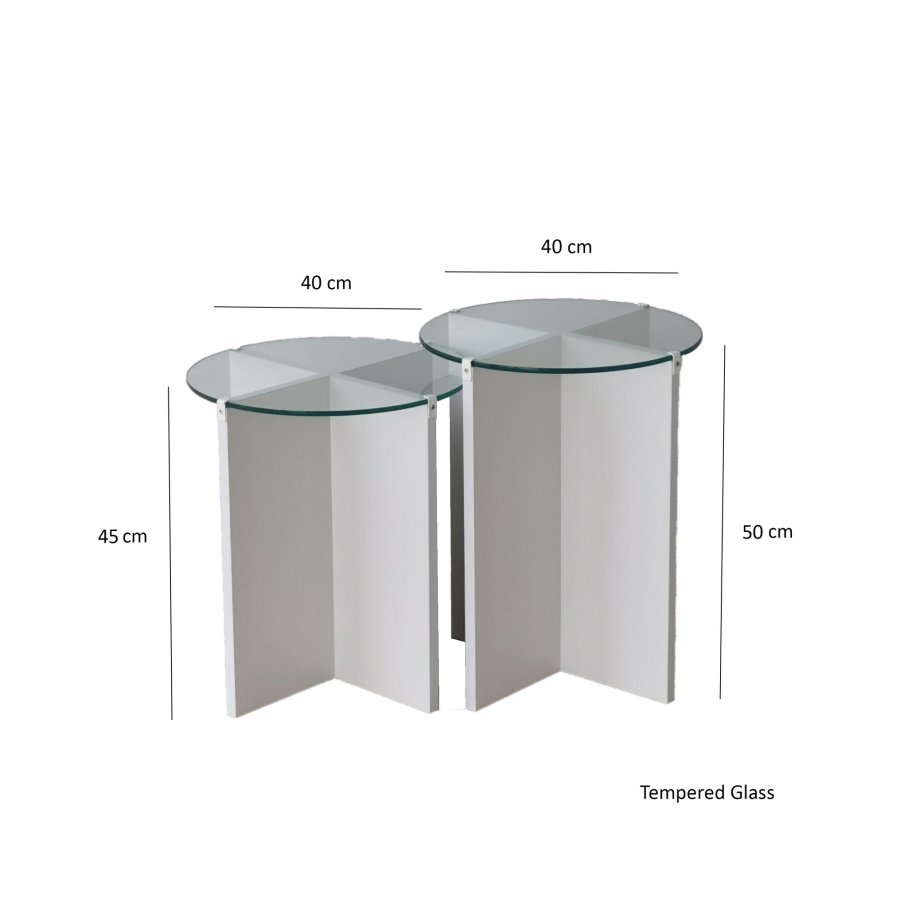 NORDVRK Hekkebord for liljer (2 stk), hvit