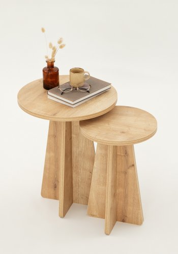 NORDVRK Svampbord (2 stk), safir eik