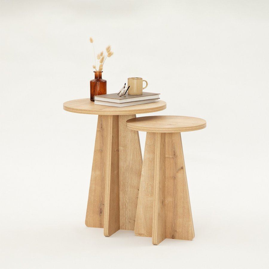 NORDVRK Svampbord (2 stk), safir eik