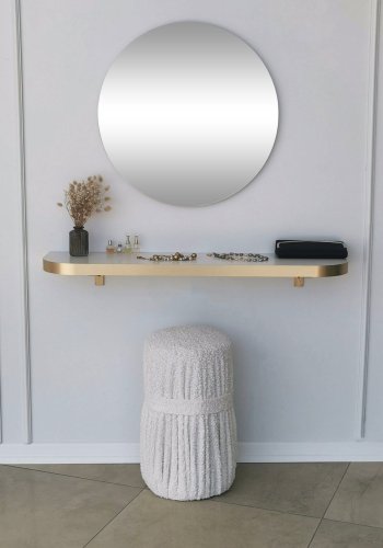 NORDVÄRK Gold Wandspiegel, rund - Spiegelglas und Goldmelamin (60)