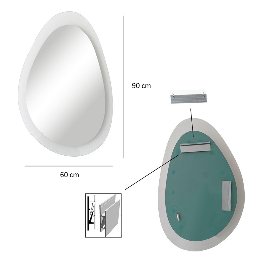 NORDVÄRK Aqua speil, gjennomsiktig