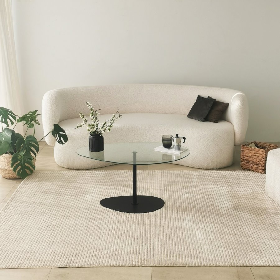 NORDVÄRK Porto salongbord, transparent Svart