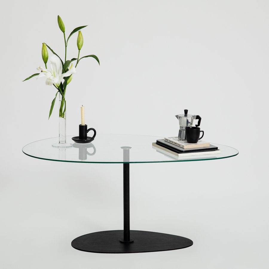 NORDVÄRK Porto salongbord, transparent Svart