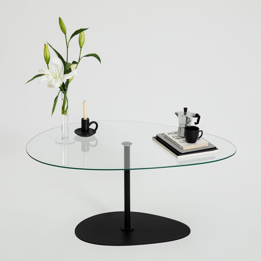 NORDVÄRK Porto salongbord, transparent Svart