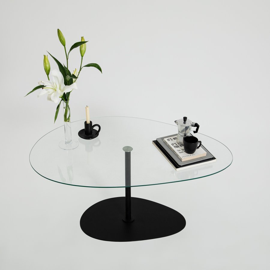 NORDVÄRK Porto salongbord, transparent Svart