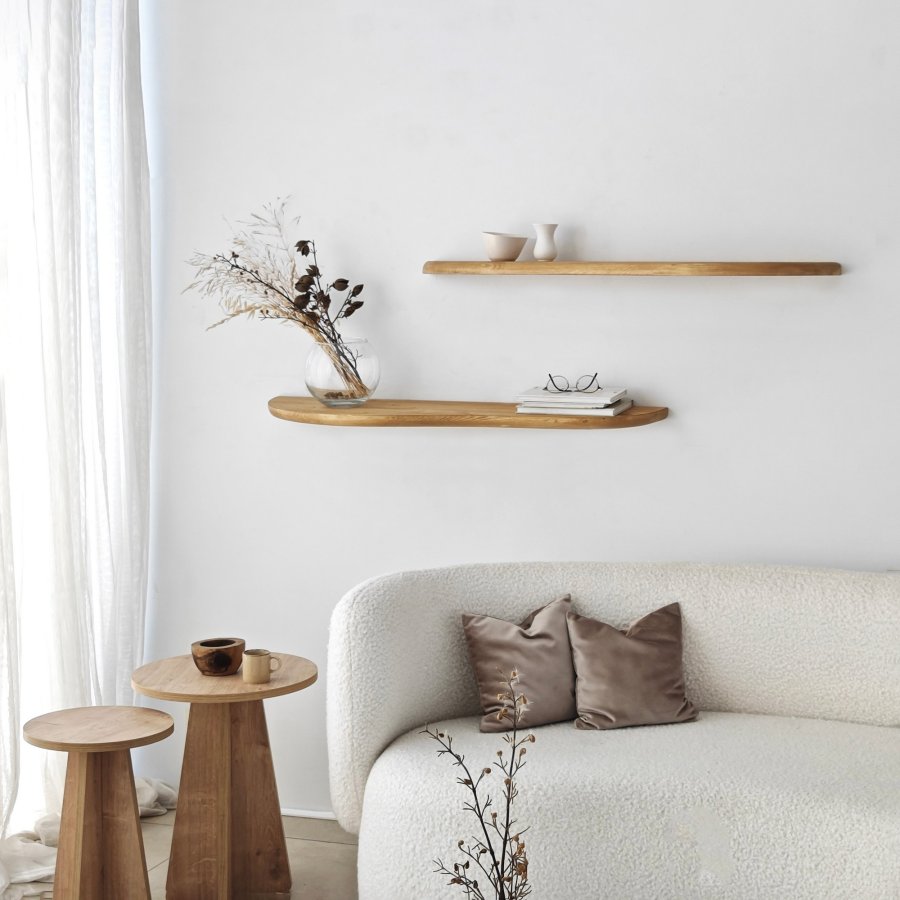 NORDVÄRK Wavy vghylde i massivt tr (st med 2)