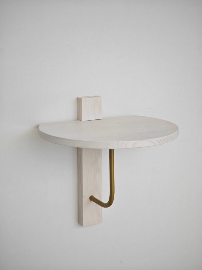 NORDVRK Reve vegghylle - hvitt tre og gullmetall