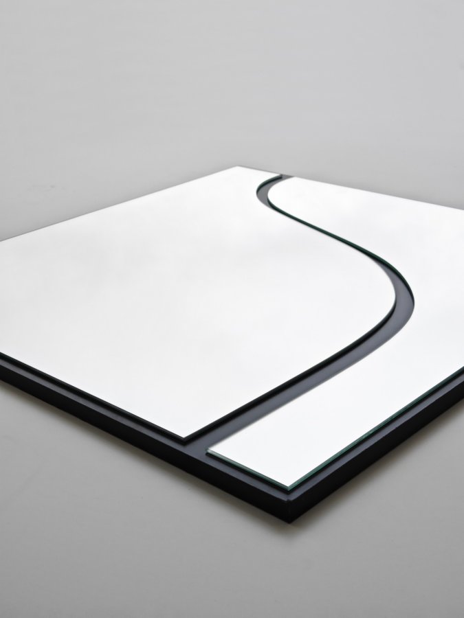 NORDVÄRK Abstrakt speil, svart