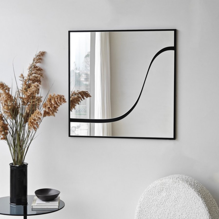 NORDVÄRK Abstrakt speil, svart