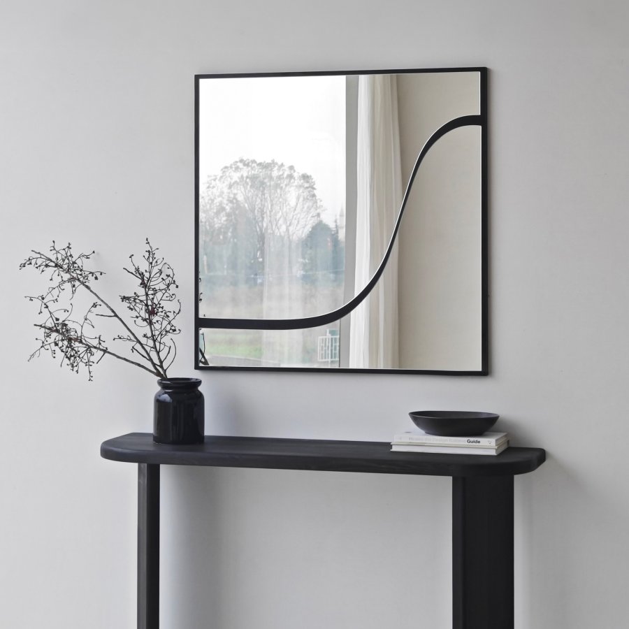 NORDVÄRK Abstrakt speil, svart