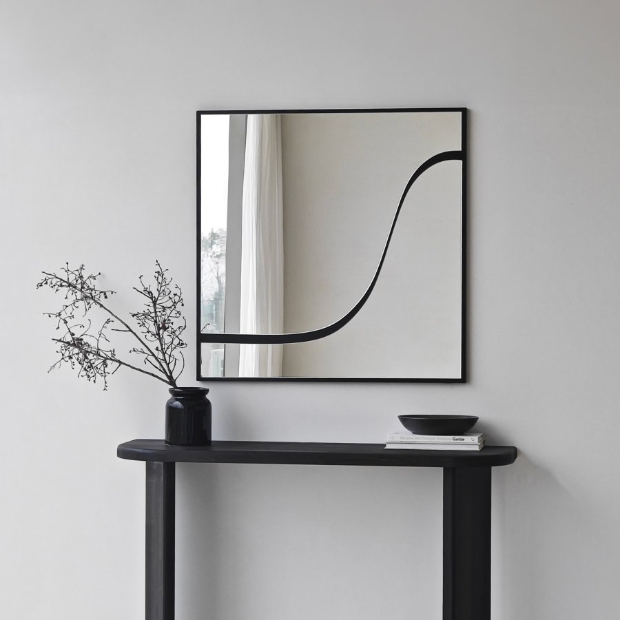 NORDVÄRK Abstrakt speil, svart