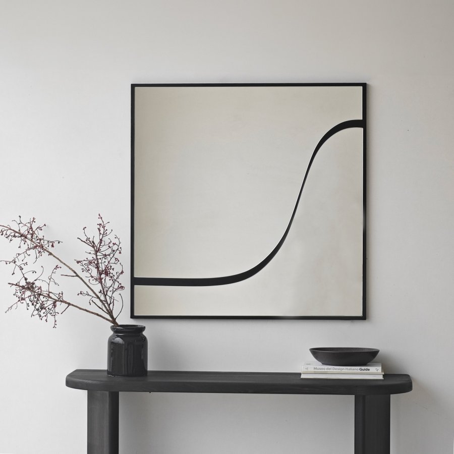 NORDVÄRK Abstrakt speil, svart