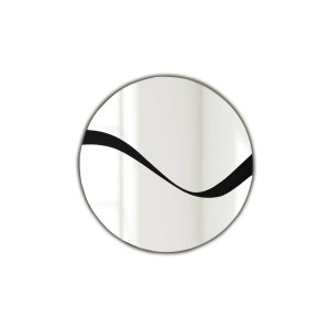 NORDVÄRK Abstract vgspejl, rund - spejlglas og sort melamin (70)