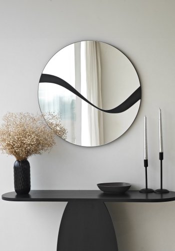 NORDVÄRK Abstrakt speil, svart