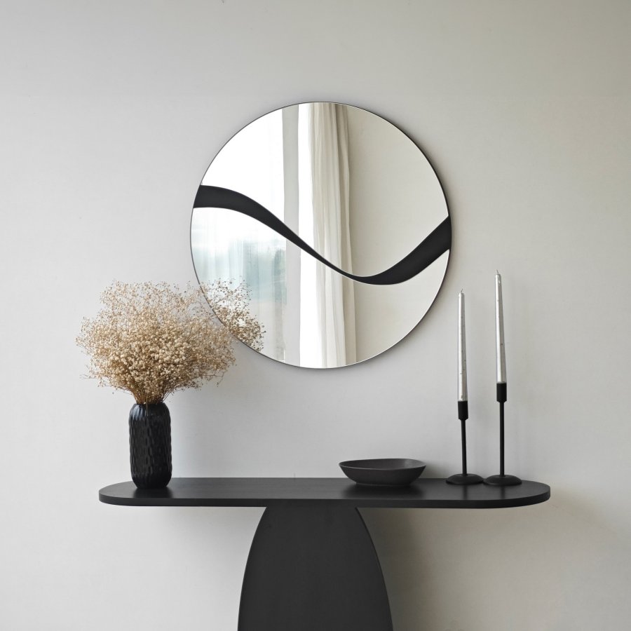 NORDVÄRK Abstrakt speil, svart
