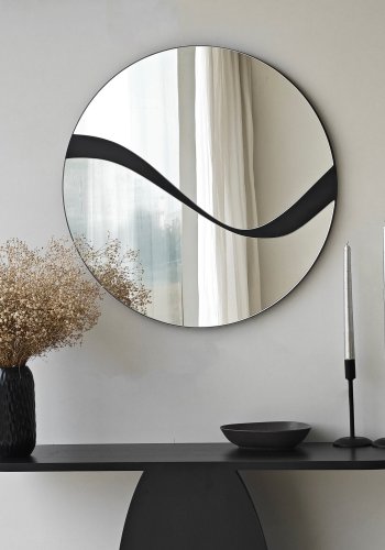 NORDVÄRK Abstrakt speil, svart