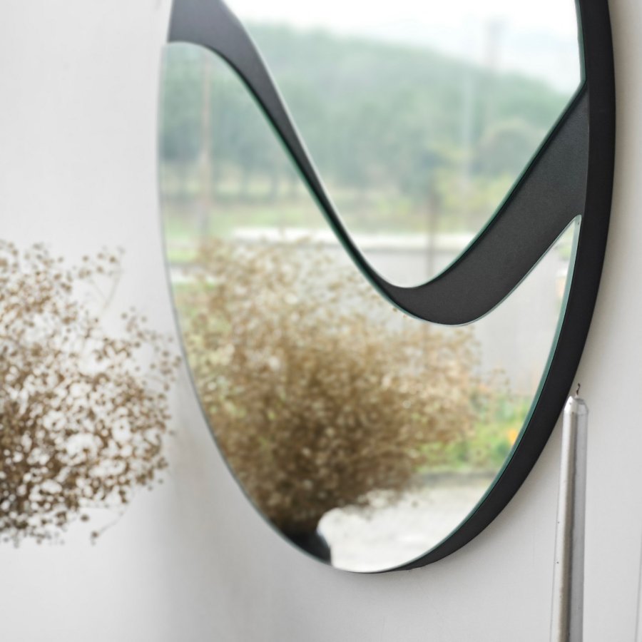 NORDVÄRK Abstrakt speil, svart