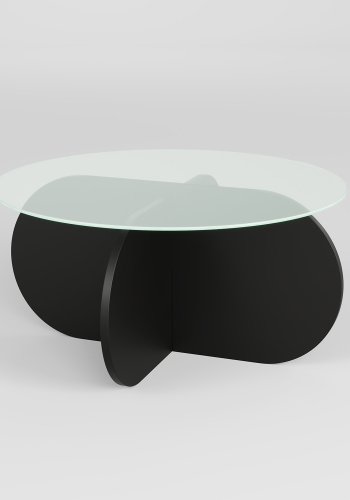 NORDVRK Bubble salongbord, rundt - glass og sort melamin (75)