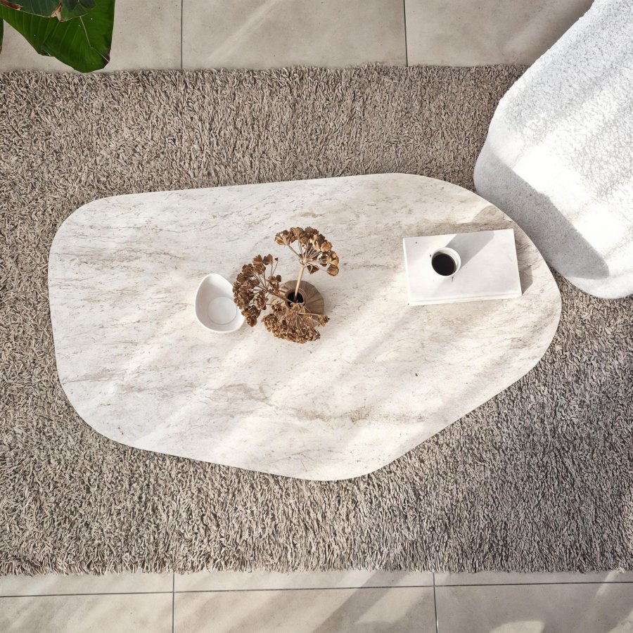 NORDVRK Rock sofabord, organisk - travertin melamin (100x60)