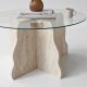 NORDV�RK Butterfly - Travertin, Transparent soffbord