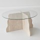 NORDV�RK Butterfly - Travertin, Transparent soffbord